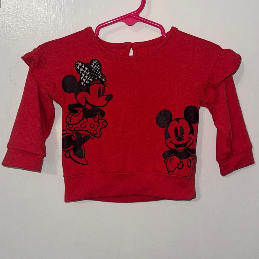 Disney baby girl Mickey and Minnie sweatshirt ruffles